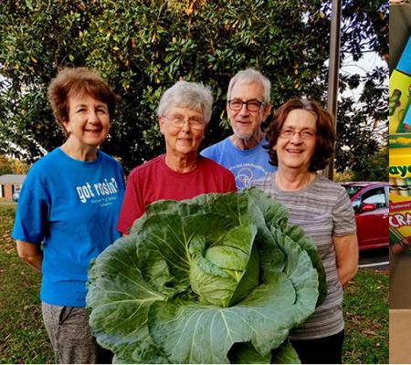 community garden, school supply fundraiser, and food drive